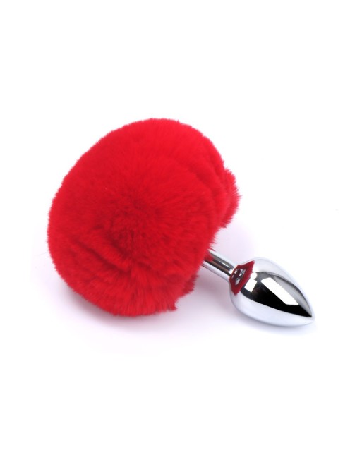 Plug anal aluminium avec pompon rouge Taille S - RY-001MPJ-018RED Plug anal aluminium avec pompon rouge Taille S - RY-001MPJ-018RED