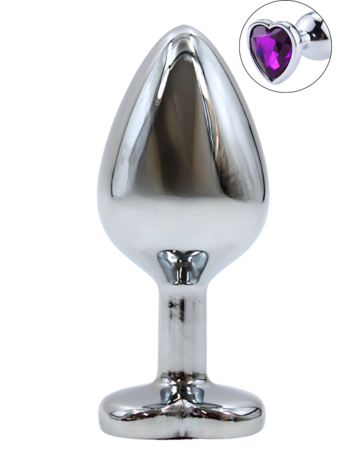 Plug bijou en aluminium bijou coeur violet Medium - RY-014PUR Plug bijou en aluminium bijou coeur violet Medium - RY-014PUR