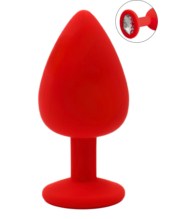 Plug rouge bijou cristal Large - DB-RY069CRED