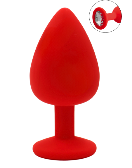 Plug rouge bijou cristal Large - DB-RY069CRED