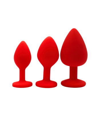 Plug rouge bijou cristal Large - DB-RY069CRED