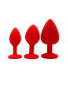 Plug rouge bijou cristal Large - DB-RY069CRED