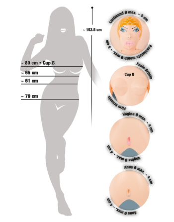 Poupée gonflable 3 orifices couleur chair - R514101
