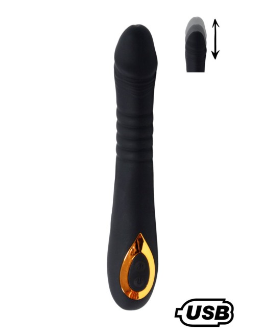 TWIST Noir, Vibromasseur va-et-vient USB en silicone médical, doté de 18 modes de stimulation - BQ586BLK TWIST Noir, Vibromasseur va-et-vient USB en silicone médical, doté de 18 modes de stimulation - BQ586BLK