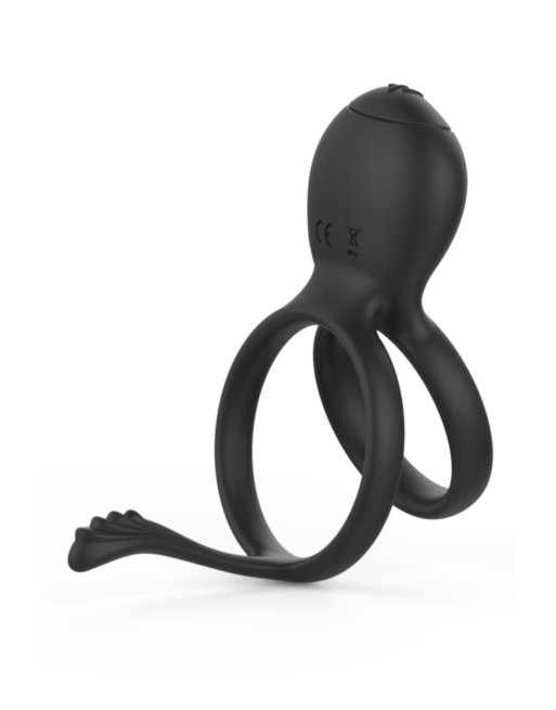 PEPIN, Cockring à double anneaux dans un silicone médical doux avec 1 mode de vibration - COR032BLK PEPIN, Cockring à double anneaux dans un silicone médical doux avec 1 mode de vibration - COR032BLK