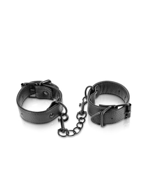 Menottes simili cuir noir ajustables Fetish Tentation - CC570407 Menottes simili cuir noir ajustables Fetish Tentation - CC570407