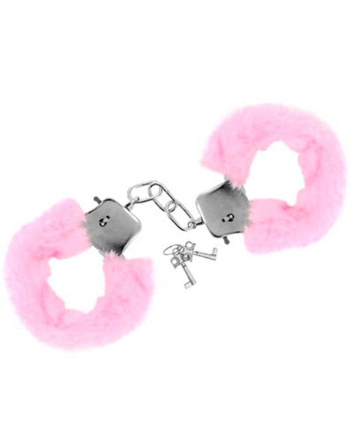 Menottes fourrure roses de poignets avec sécurité - CC5140030050 Menottes fourrure roses de poignets avec sécurité - CC5140030050