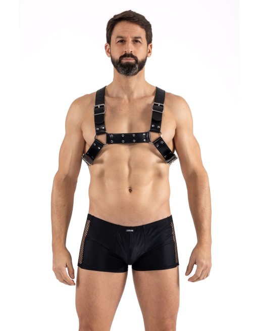 Harnais homme simili cuir avec sangles croisées dans le dos - LM302412152