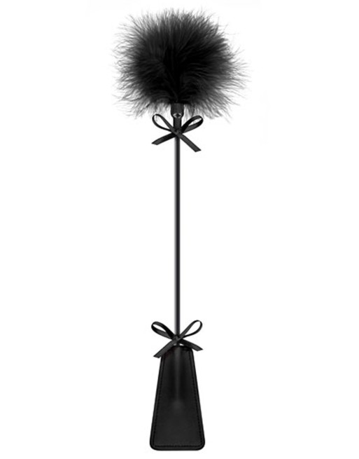 Cravache noire bdsm avec plumeau - CC5700770010