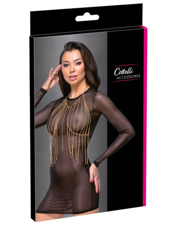 Top bijou doré à chaînes  strass - R24505266001