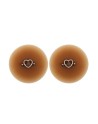 Paire de cache-tétons piercing barre coeur faux diamant peau métisse - XP004M