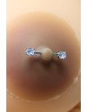 Paire de cache-tétons piercing barre faux diamant peau métisse - XP001M