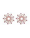 Paire de cache tétons adhésifs strass rouge - NP-1030RED