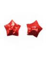Paire de cache tétons adhésifs étoile pailletée sequin rouge - NP-2020