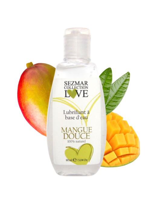 Lubrifiant à base d'eau 100% naturel Mangue Douce 90 ml - SEZ079 Lubrifiant à base d'eau 100% naturel Mangue Douce 90 ml - SEZ079