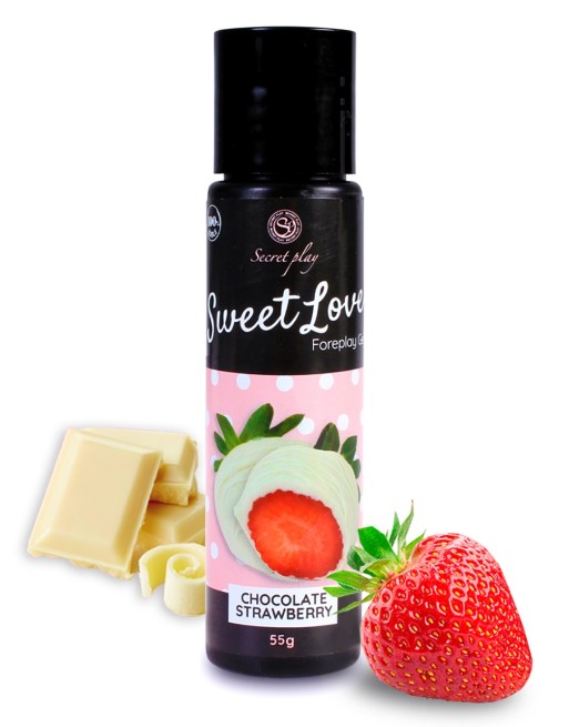 2 en 1 Gel de massage et lubrifiant fraise chocolat blanc 100% comestible - SP6720 2 en 1 Gel de massage et lubrifiant fraise chocolat blanc 100% comestible - SP6720