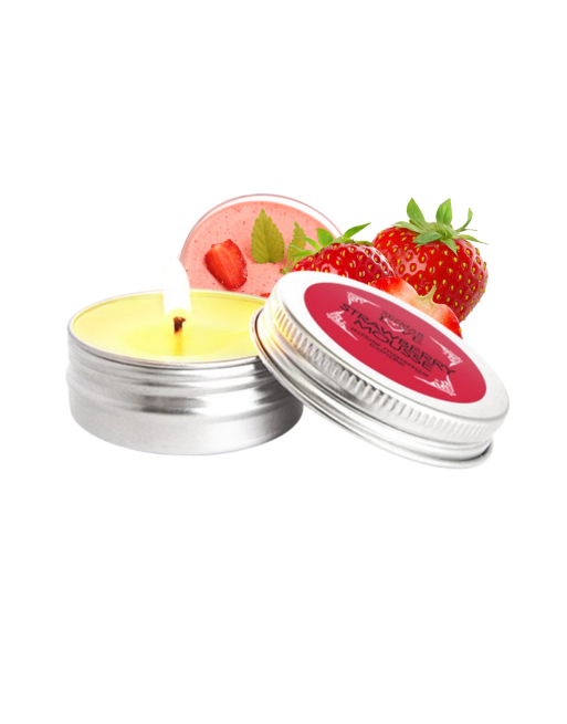Mini Bougie de massage mousse de fraise 30ml 100% naturelle - SEZ072