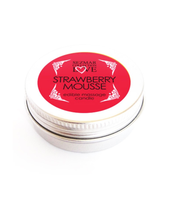Mini Bougie de massage mousse de fraise 30ml 100% naturelle - SEZ072
