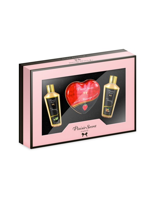 Coffret de massage contenant 2 huiles sèches et 1 bougie de massage - CC826077 Coffret de massage contenant 2 huiles sèches et 1 bougie de massage - CC826077