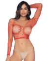 2 en 1 Top ou pantalon en résille rouge - MAL1120RED