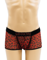 Boxer en résille imprimé léopard rouge - LM2501-67RED
