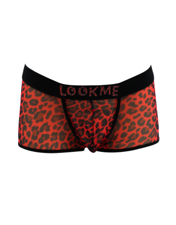 Boxer en résille imprimé léopard rouge - LM2501-67RED