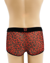 Boxer en résille imprimé léopard rouge - LM2501-67RED