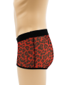 Boxer en résille imprimé léopard rouge - LM2501-67RED