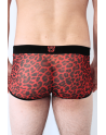 Boxer en résille imprimé léopard rouge - LM2501-67RED