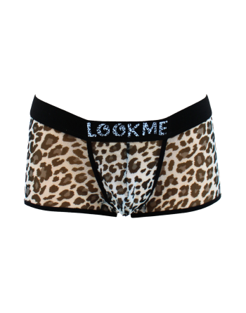 Boxer en résille imprimé léopard gris - LM2501-67GREY