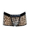 Boxer en résille imprimé léopard gris - LM2501-67GREY