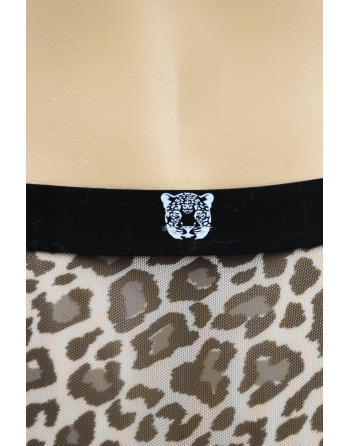 Boxer en résille imprimé léopard gris - LM2501-67GREY