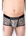Boxer en résille imprimé léopard gris - LM2501-67GREY