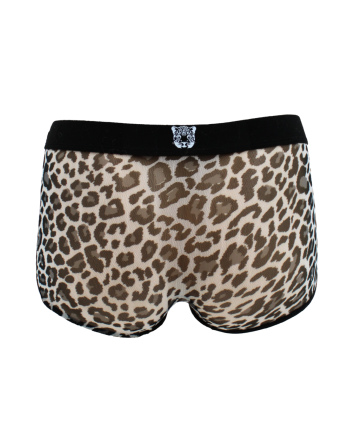 Boxer en résille imprimé léopard gris - LM2501-67GREY