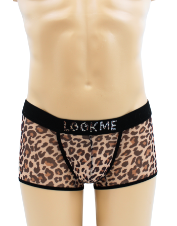 Boxer en résille imprimé léopard - LM2501-67LEO
