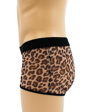 Boxer en résille imprimé léopard - LM2501-67LEO