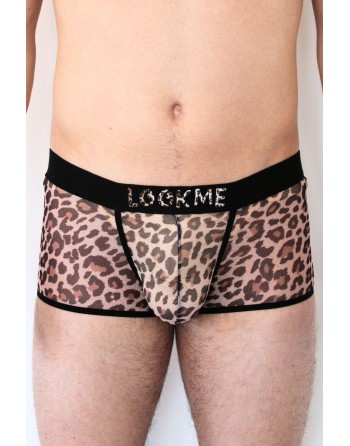 Boxer en résille imprimé léopard - LM2501-67LEO