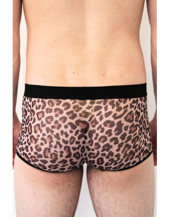 Boxer en résille imprimé léopard - LM2501-67LEO