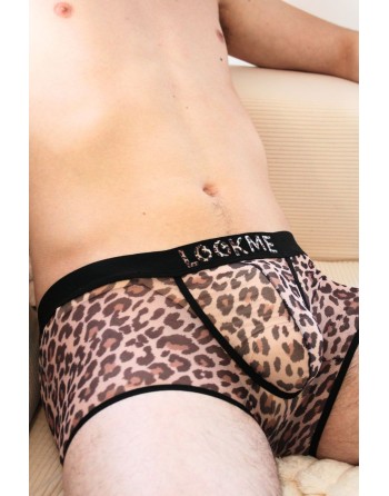 Boxer en résille imprimé léopard - LM2501-67LEO