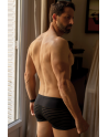 Boxer noir rayé opaque et transparent - LM2906-67BLK