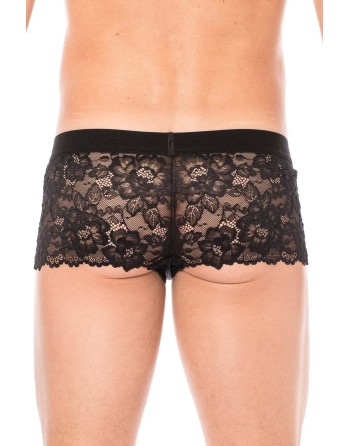 Boxer noir en dentelle délicate - LM2006-67BLK
