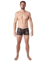 Boxer noir en fine dentelle avec légère transparence - LM706-67BLK