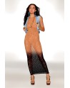 Robe bodystocking avec motifs zèbre, aux couleurs cuivrées - DG0488BKC
