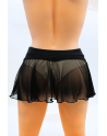 Mini jupe noire en résille transparente Stella - LSN3