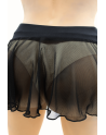 Mini jupe noire en résille transparente Stella - LSN3
