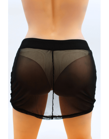Jupe noire en résille transparente Maya - LSN1
