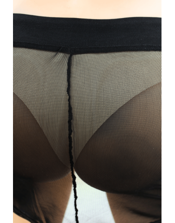 Jupe noire en résille transparente Maya - LSN1
