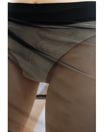 Jupe noire en résille transparente Maya - LSN1