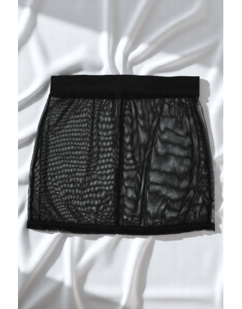 Jupe noire en résille transparente Maya - LSN1