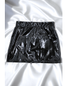 Mini Jupe Noire Lara – Effet Vinyle & Glamour Audacieux